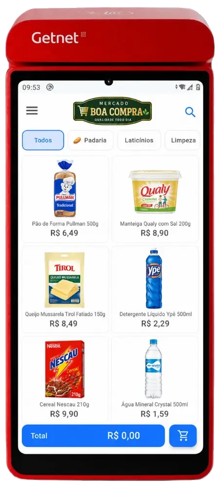 Leeve PDV na maquininha Getnet