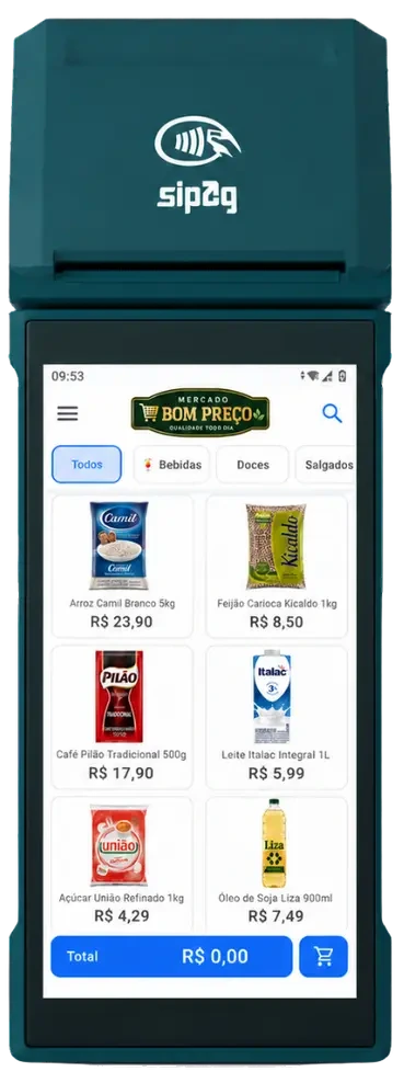 Leeve PDV na maquininha Sipag